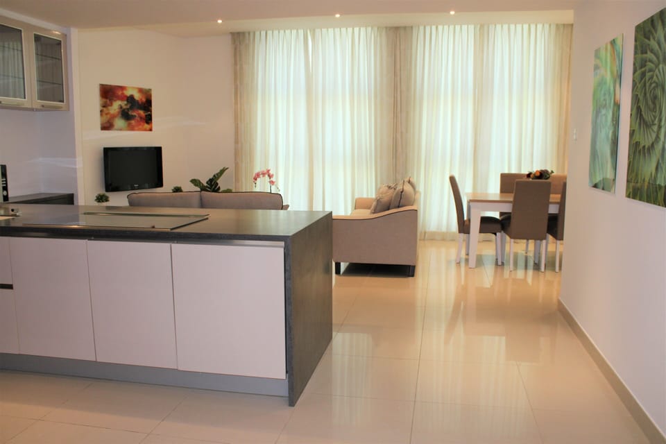 Apartment | Private kitchen | Full-size fridge, microwave, stovetop, dishwasher