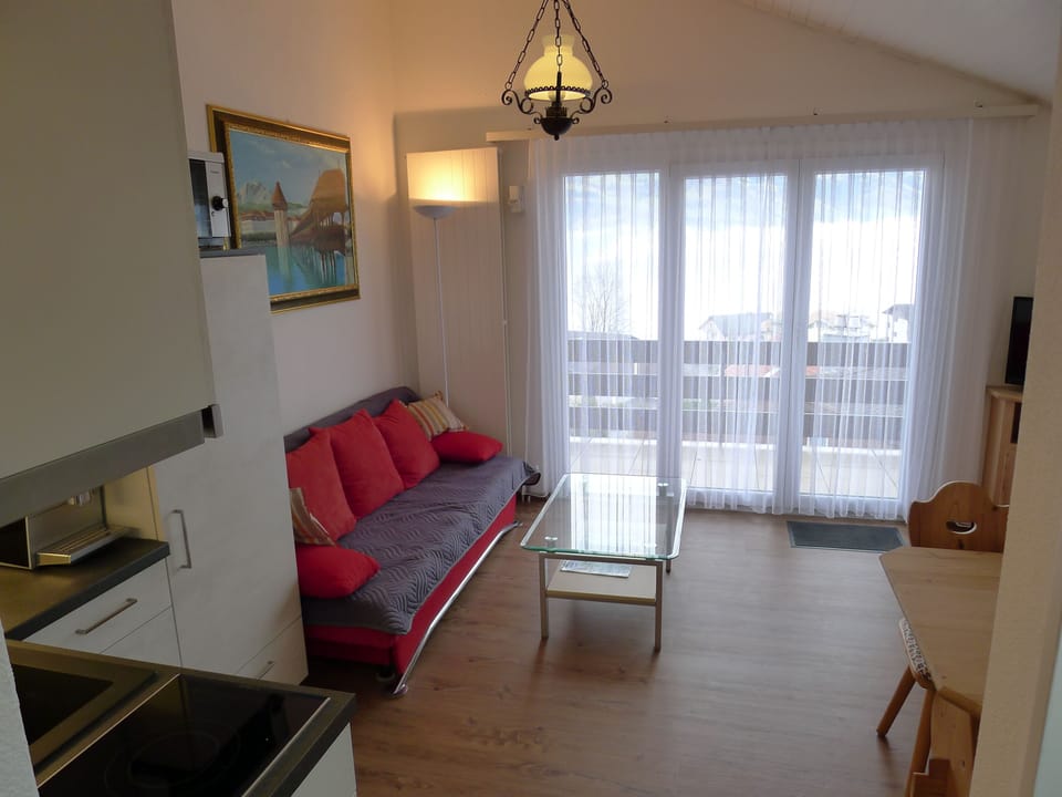 Apartment, 1 Bedroom, Smoking, Balcony | Living area | Books