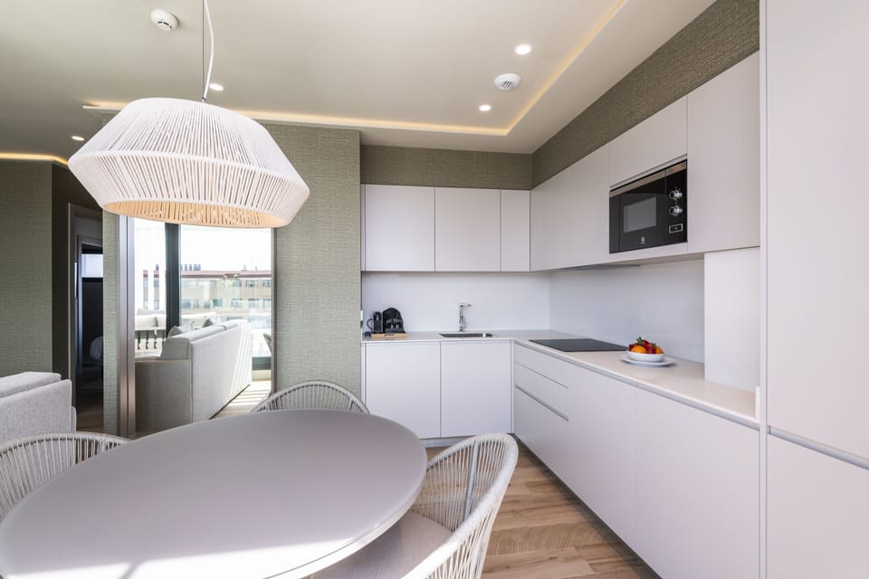 Luxury Penthouse, 2 Bedrooms, Terrace, City View | Private kitchen | Full-size fridge, microwave, stovetop, dishwasher