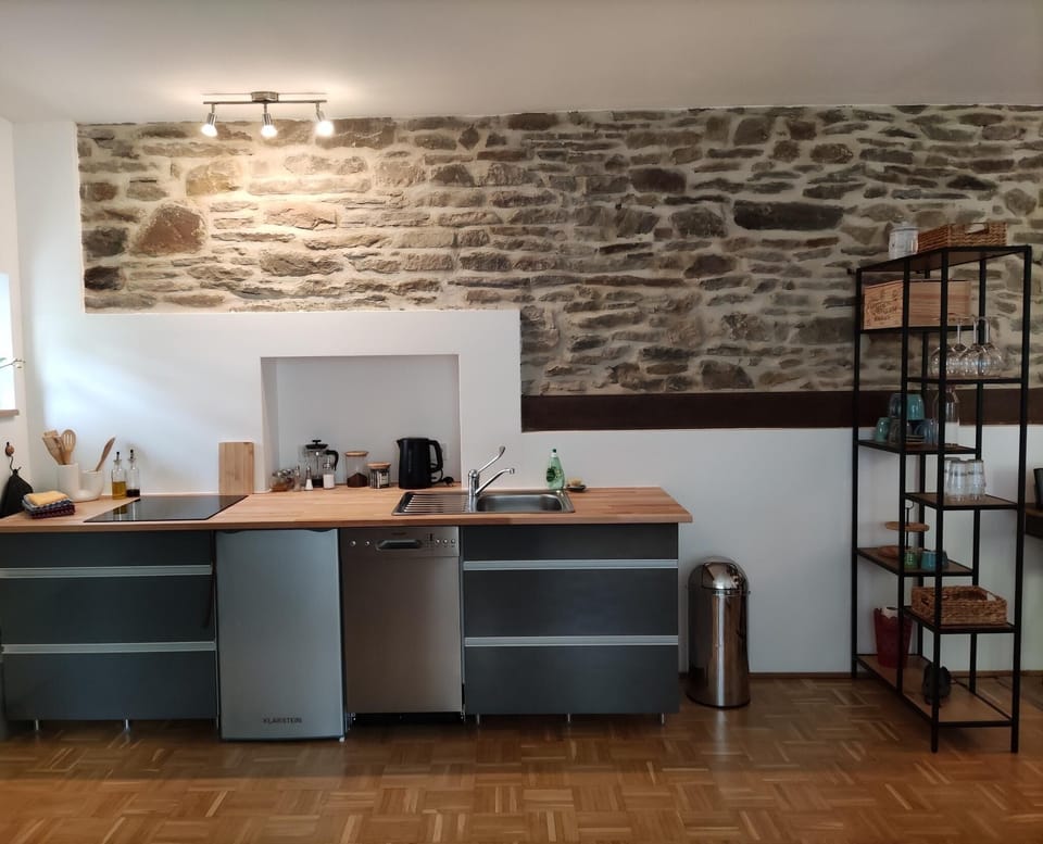 Exclusive Apartment, Private Bathroom, Garden View (Alte Tischlerei I) | Private kitchen