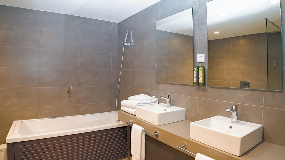 Shower, free toiletries, hair dryer