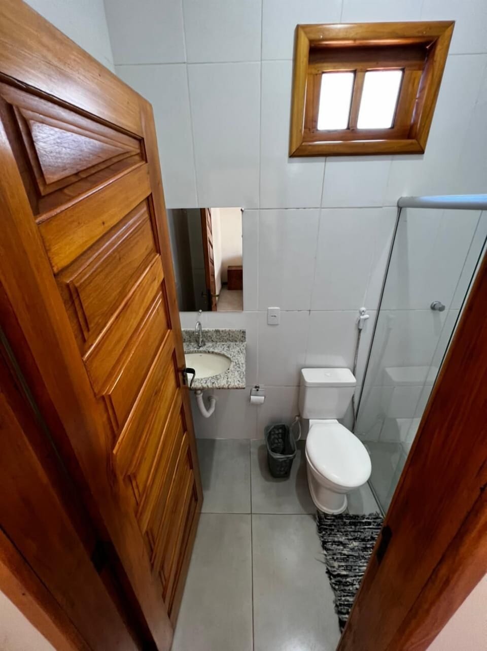 Shower, towels, toilet paper