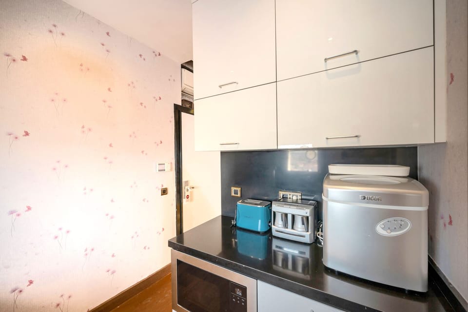 Luxury Suite | Private kitchen | Full-size fridge, microwave, stovetop, dishwasher