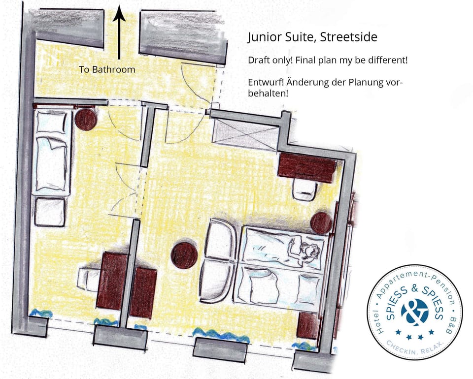 Junior Suite, 2 Bedrooms | Floor plan