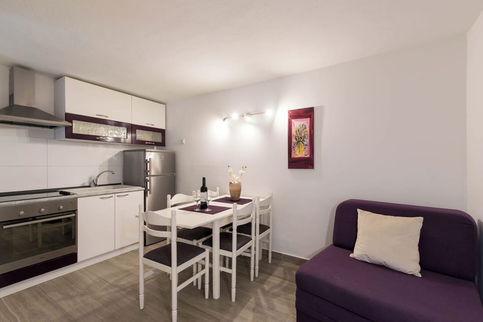 Panoramic Apartment, 1 King Bed with Sofa bed, 2 Bathrooms, Sea View | Private kitchen | Fridge, electric kettle, blender, cleaning supplies