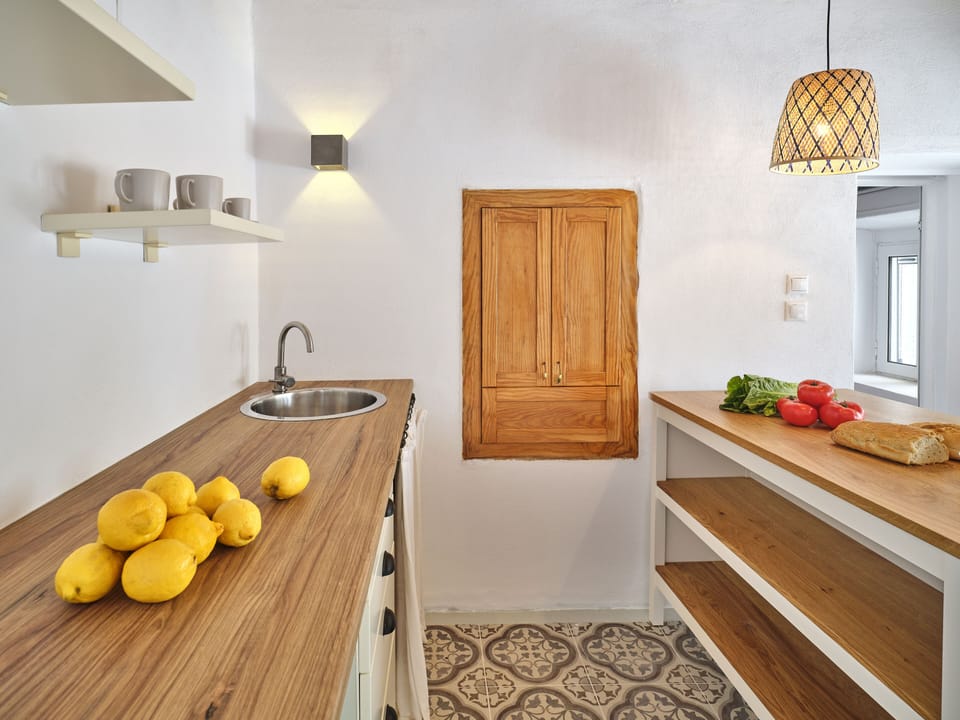 Traditional House, 1 Bedroom, Sea View | Private kitchenette | Mini-fridge, coffee/tea maker, cookware/dishes/utensils, dining tables