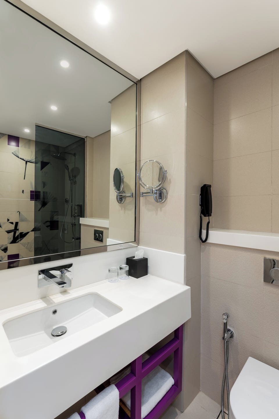 Free toiletries, hair dryer, slippers, towels