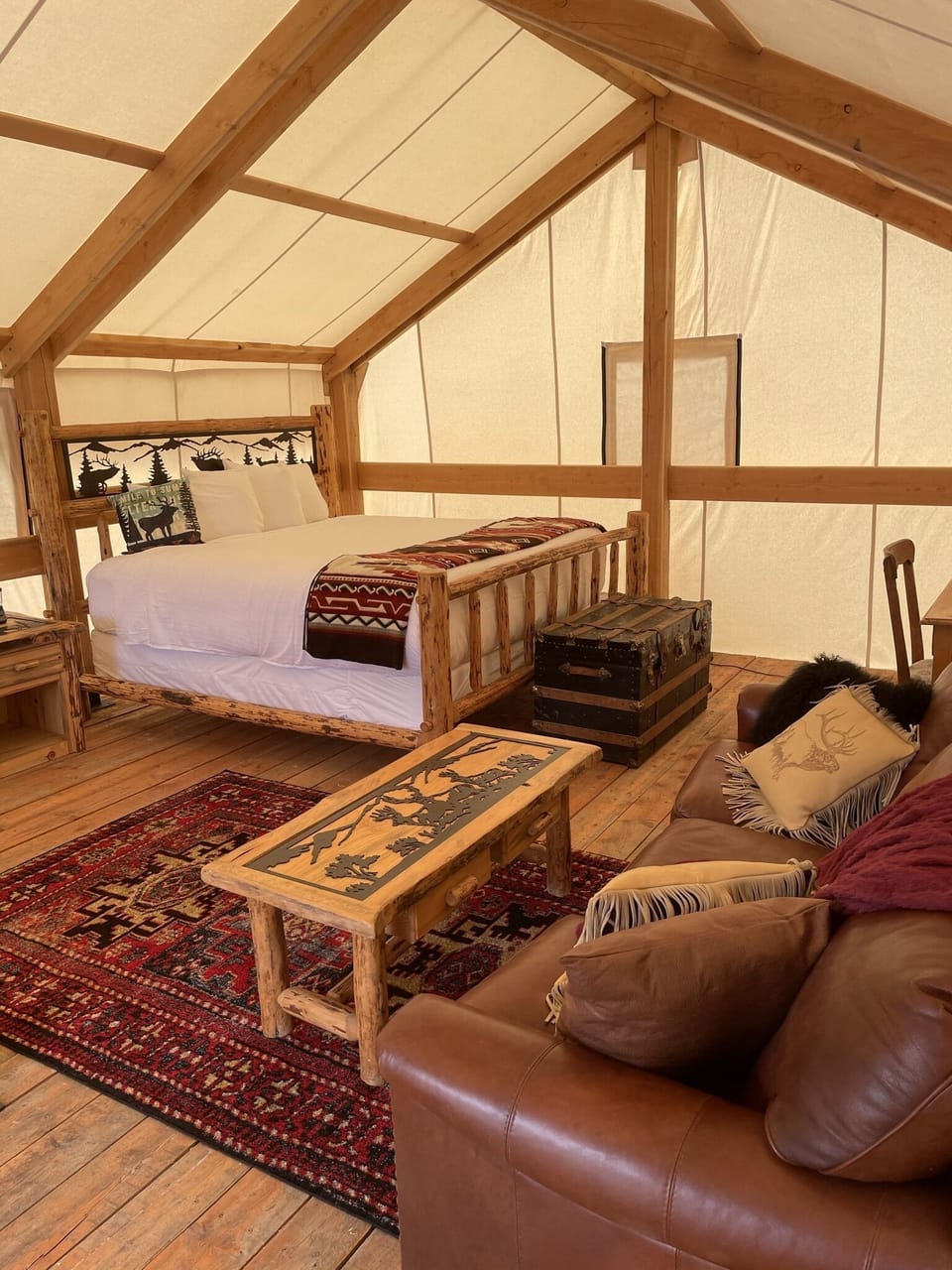 Premier Tent, 1 Bedroom, Non Smoking, Mountain View | Egyptian cotton sheets, premium bedding, down comforters, pillowtop beds