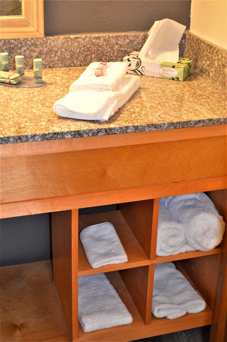 Free toiletries, hair dryer, towels