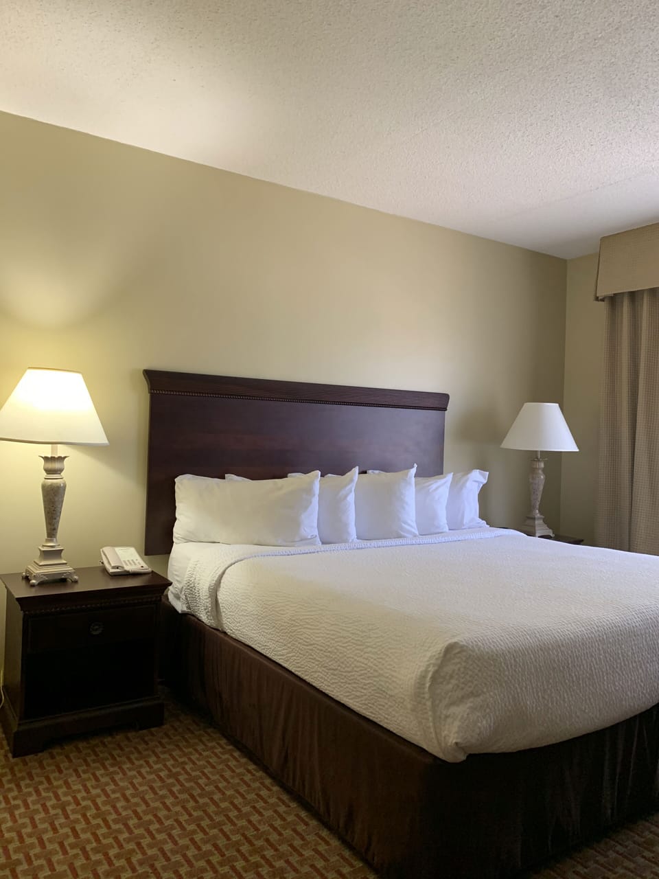 1 bedroom, desk, blackout drapes, iron/ironing board