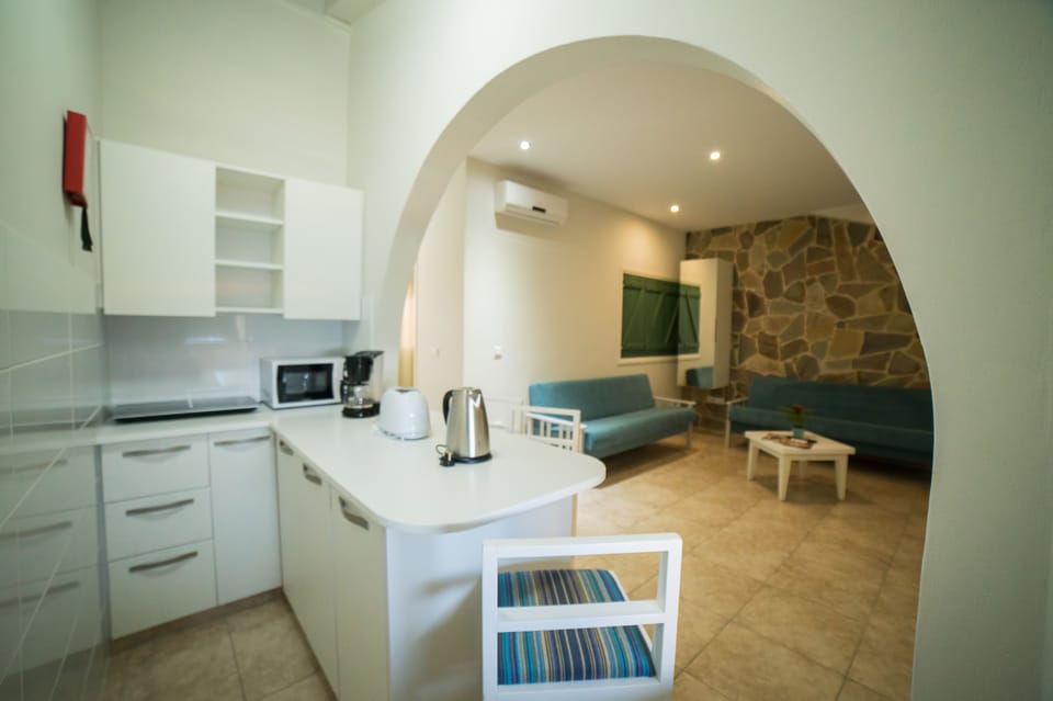Apartment, 1 Bedroom, Sea View | Private kitchenette | Fridge, microwave, stovetop, coffee/tea maker