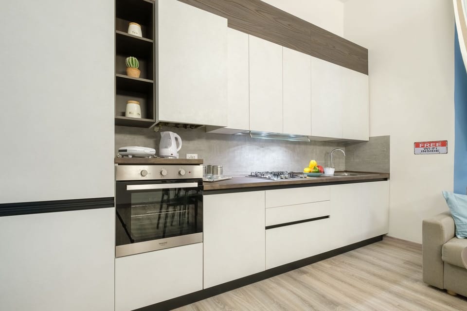 Classic Apartment | Private kitchen | Full-size fridge, microwave, oven, stovetop