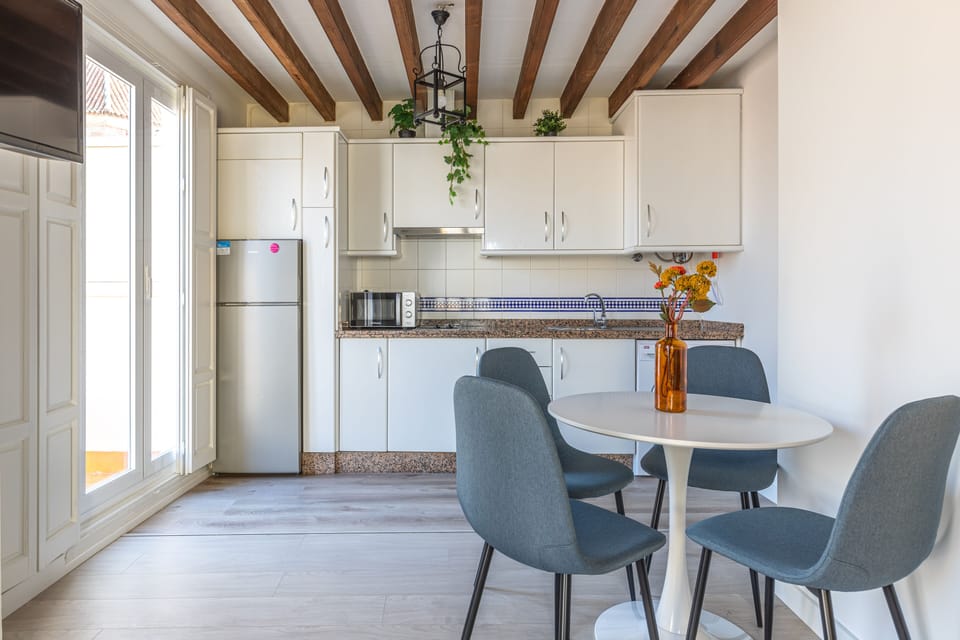 Apartment, 1 Bedroom, Terrace | Private kitchen | Fridge, microwave, electric kettle, toaster