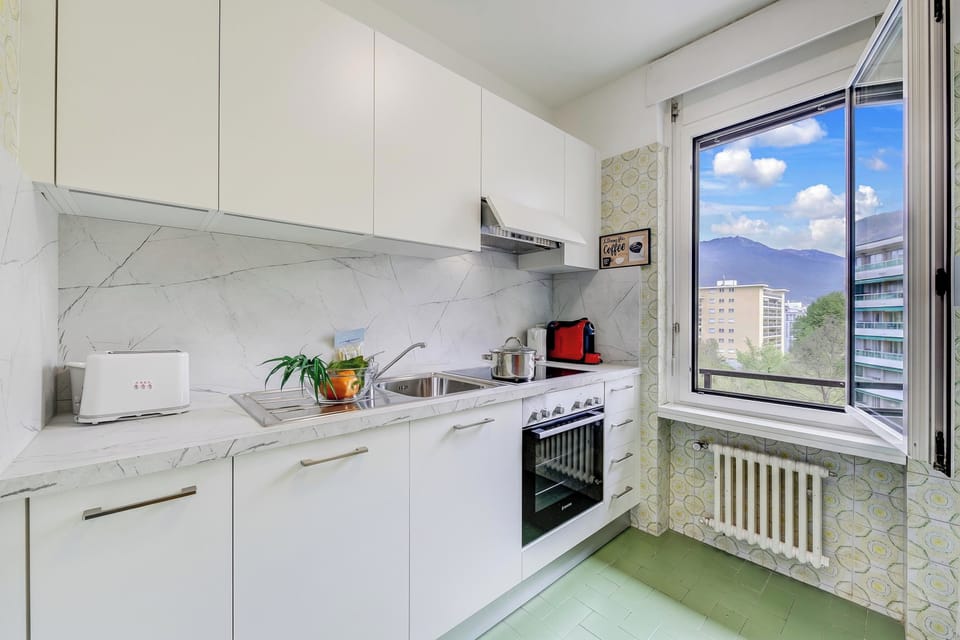Family Apartment, 1 Bedroom, Balcony (Lido apartment Locarno) | Private kitchen | Fridge, stovetop, dishwasher, electric kettle