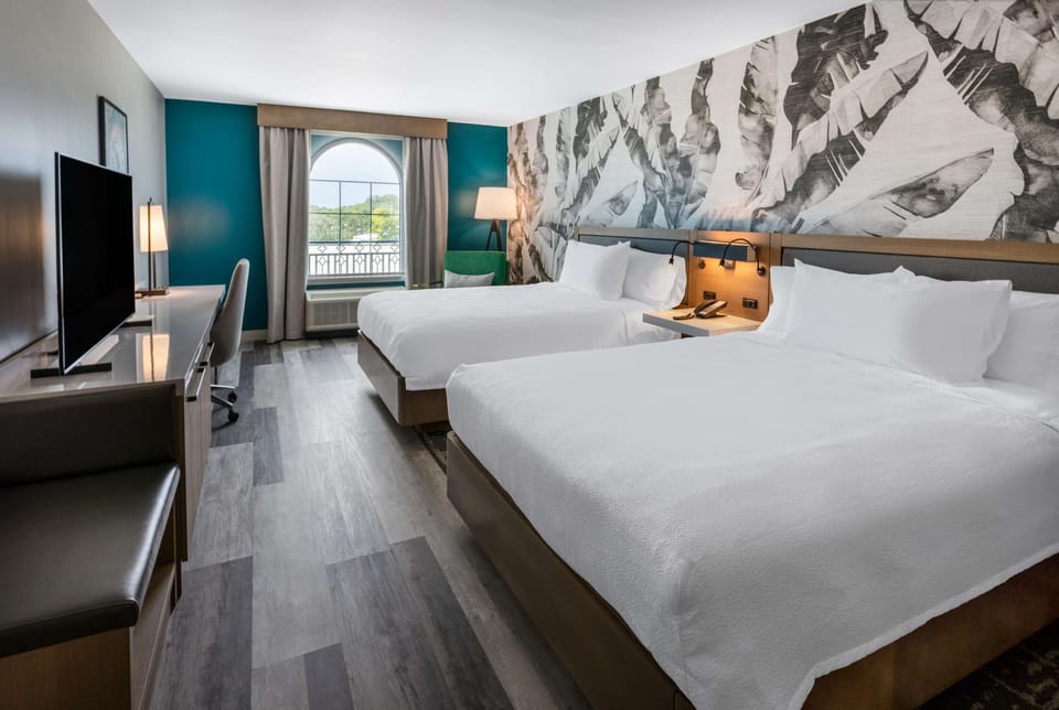 Room, 2 Queen Beds | Desk, laptop workspace, iron/ironing board, bed sheets