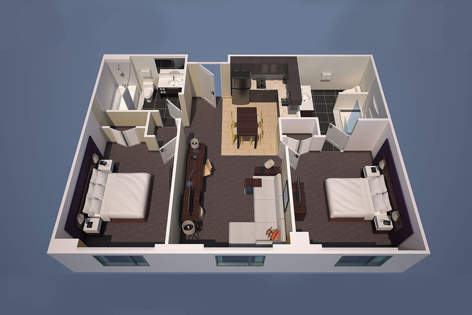 Suite, 2 Bedrooms | Premium bedding, desk, soundproofing, iron/ironing board