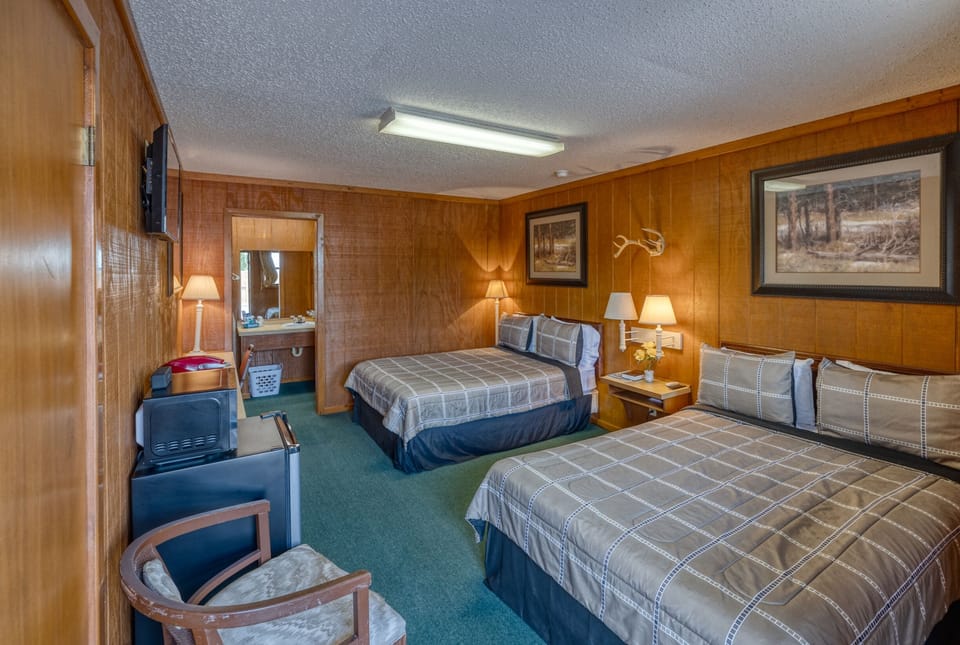 Room, 2 Double Beds | Desk, blackout drapes, soundproofing, iron/ironing board