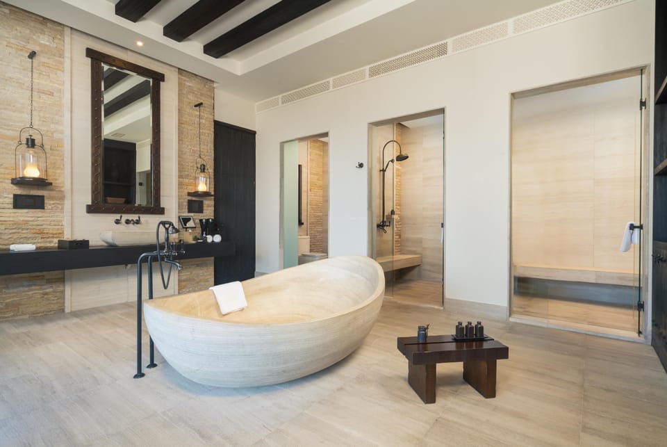 Villa (Jabal) | Bathroom | Separate tub and shower, deep soaking tub, free toiletries