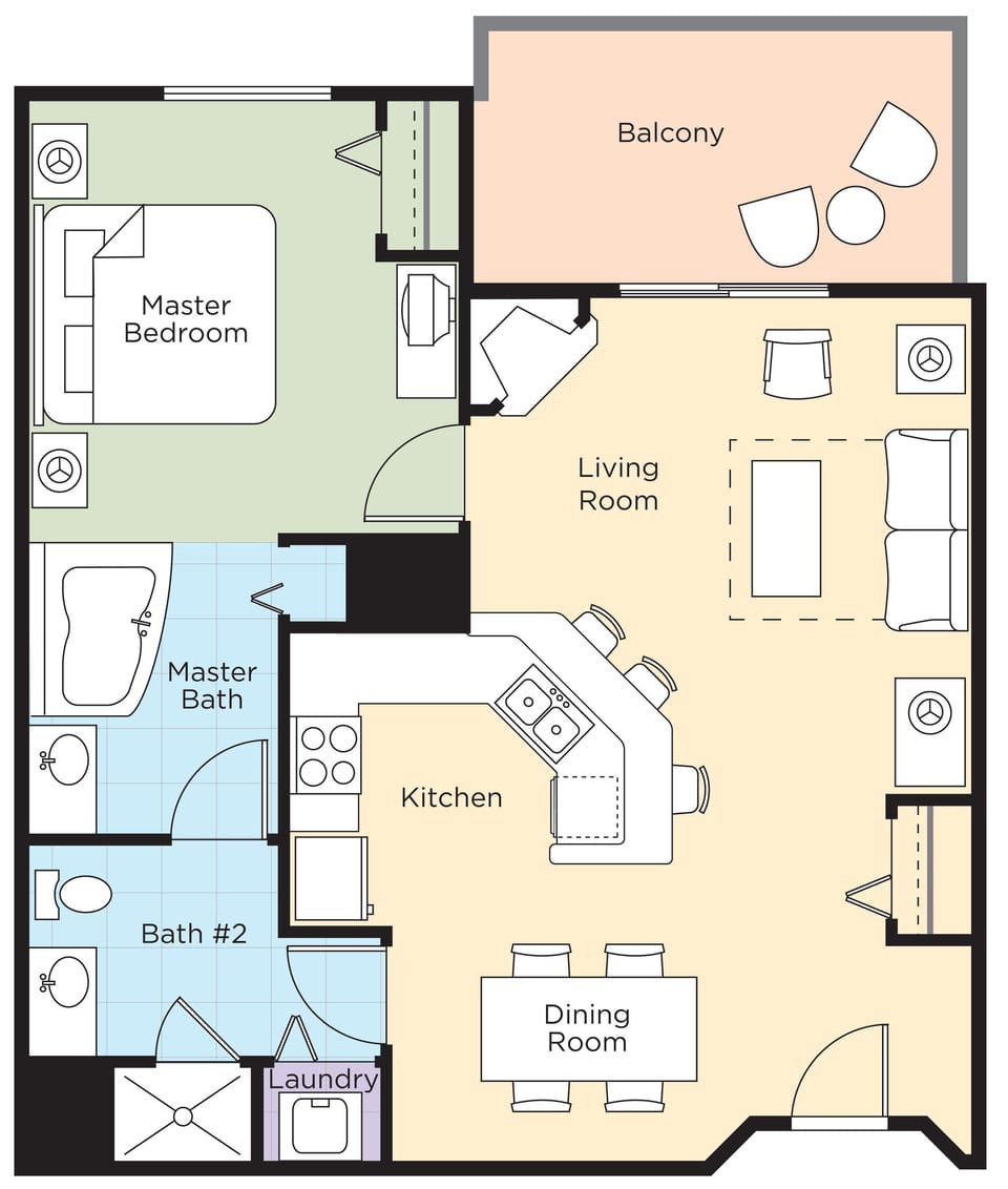 Deluxe Condo, 1 Bedroom, Kitchen | Iron/ironing board, free WiFi, bed sheets, alarm clocks