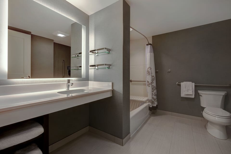 Hair dryer, towels