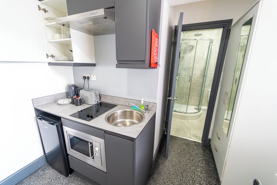 Studio | Private kitchen | Fridge, microwave, oven, stovetop