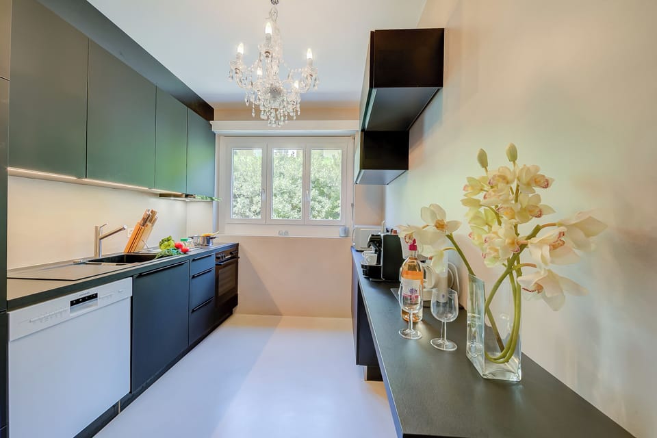 Family Apartment, 2 Bedrooms, 2 Bathrooms, Mountainside (Casa Monti Belvedere with Pool +) | Private kitchen | Coffee/tea maker, fridge, microwave, stovetop