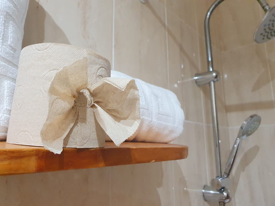 Towels, shampoo