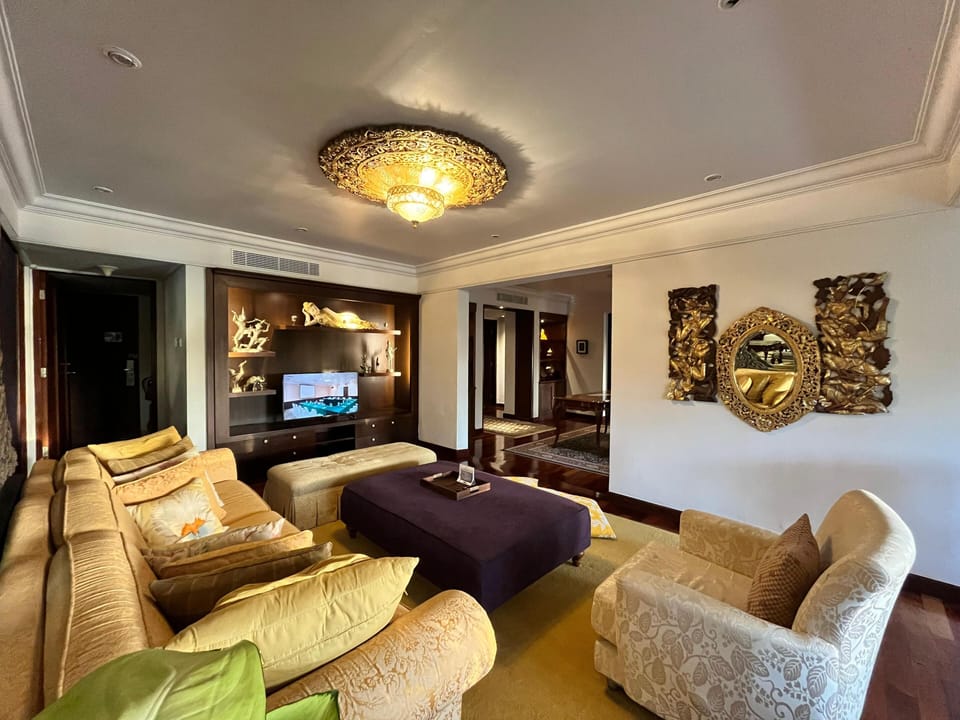 Luxury Two Bedroom Residence, Pool View, Partial Ocean View (Free Airport Transfer) | Living area | 42-inch Smart TV with cable channels, table tennis
