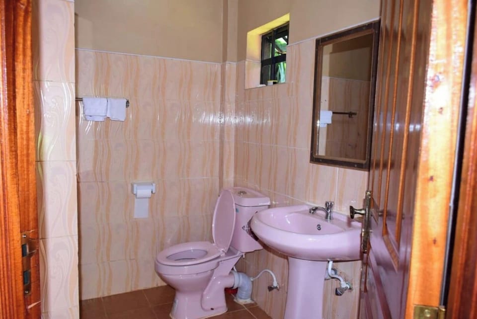 Shower, rainfall showerhead, free toiletries, towels