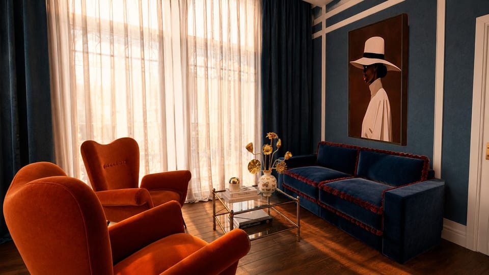 Presidential Suite | Living area | 42-inch flat-screen TV with cable channels, TV