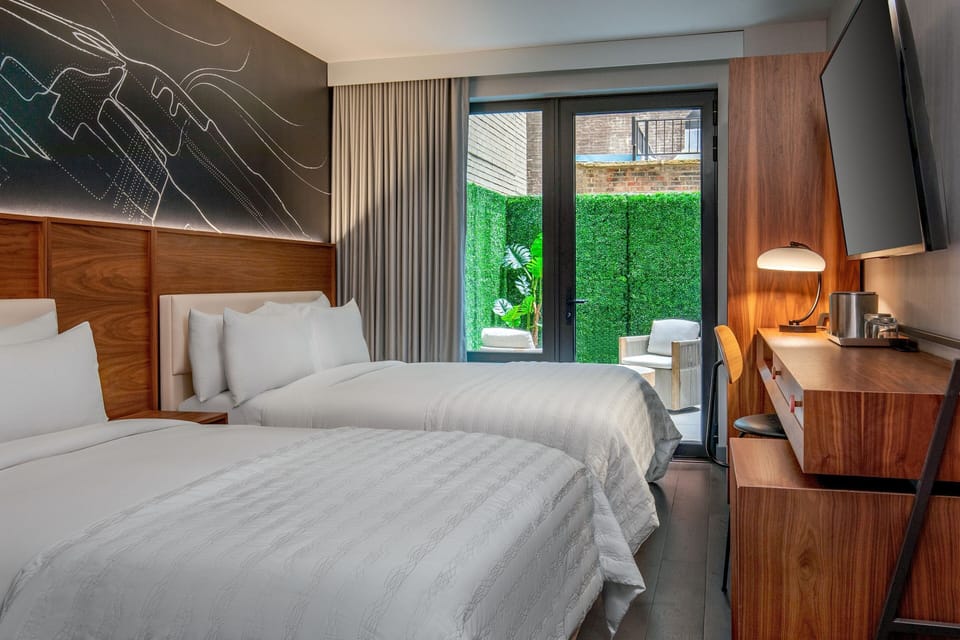 Room, 2 Double Beds (Terrace) | In-room safe, individually furnished, desk, laptop workspace