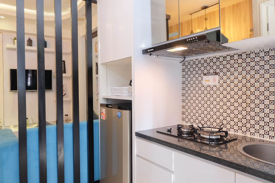 Fridge, stovetop, cookware/dishes/utensils