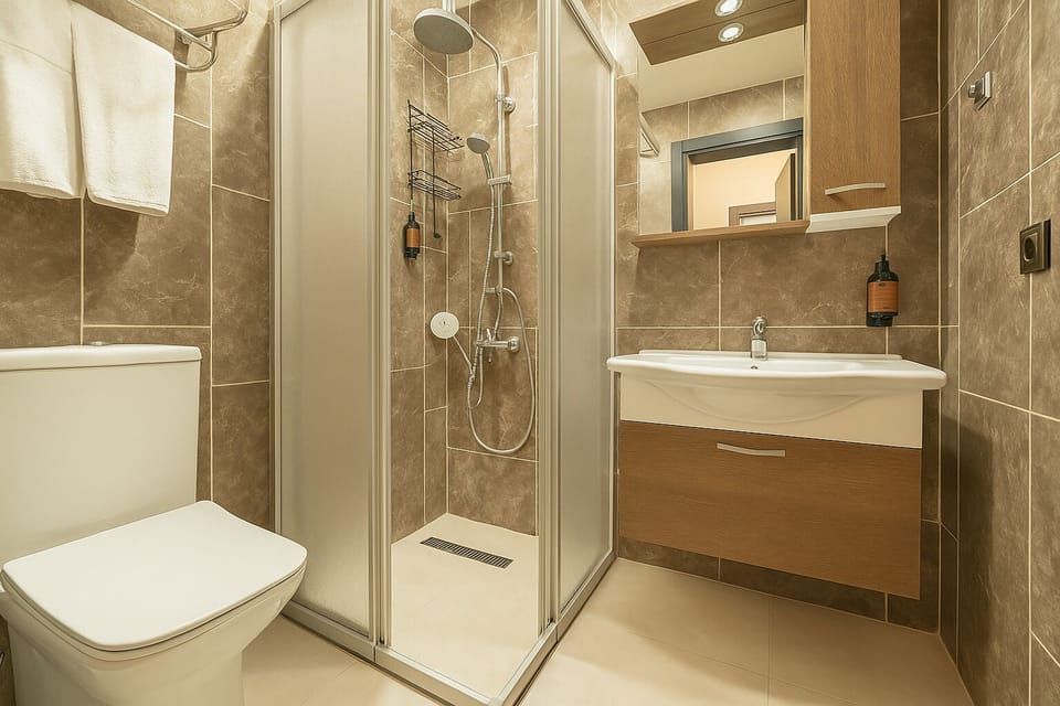 Deluxe Suite | Bathroom | Shower, rainfall showerhead, free toiletries, hair dryer