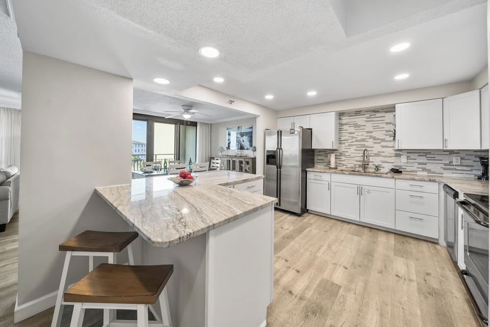 Condo, Multiple Beds, Private Pool, Beach View | Private kitchen | Fridge, microwave, oven, stovetop