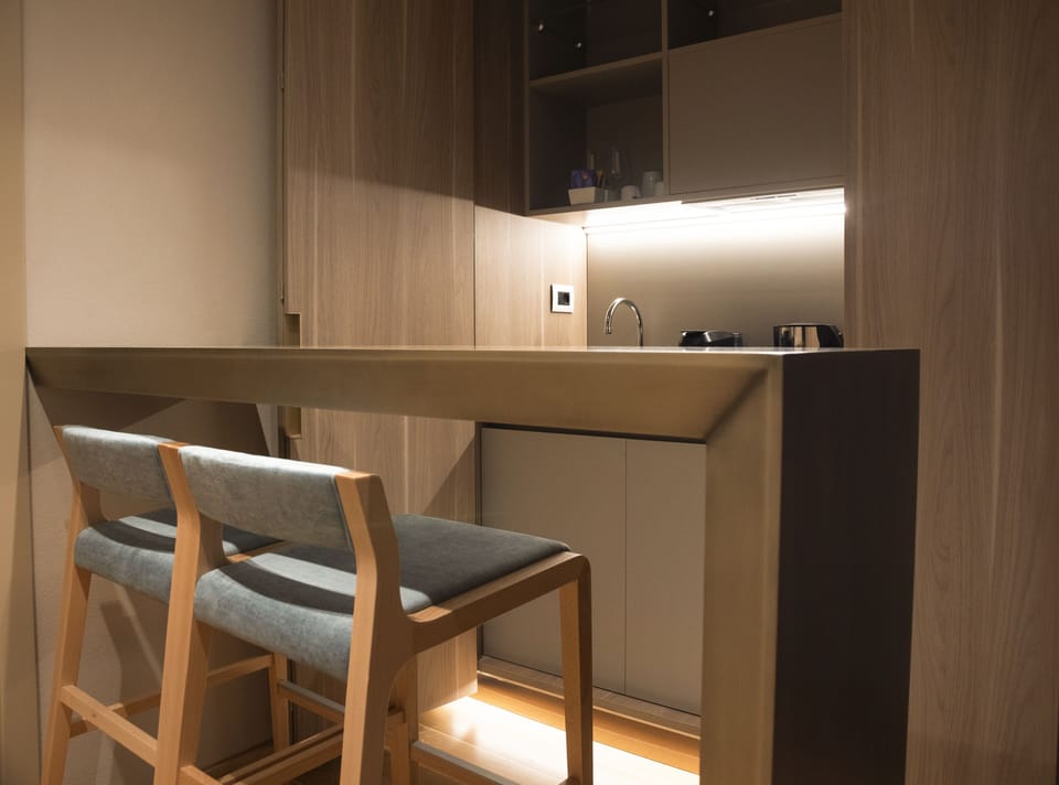 One bedroom apartment, sea view of the Baia delle Favole | Private kitchen | Espresso maker, coffee/tea maker, electric kettle