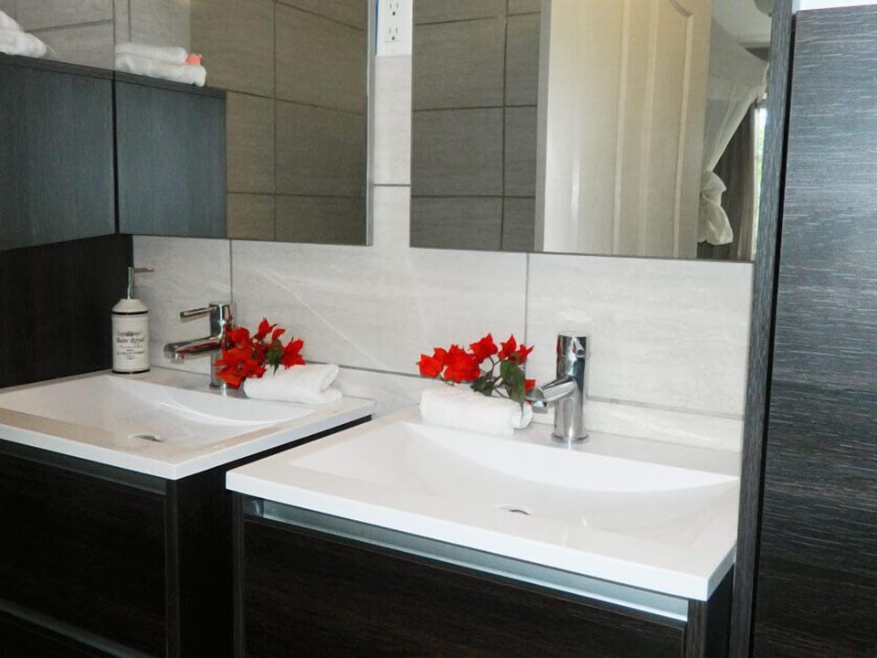 Superior Double Room, Private Bathroom, Pool View | Bathroom | Shower, rainfall showerhead, eco-friendly toiletries, hair dryer