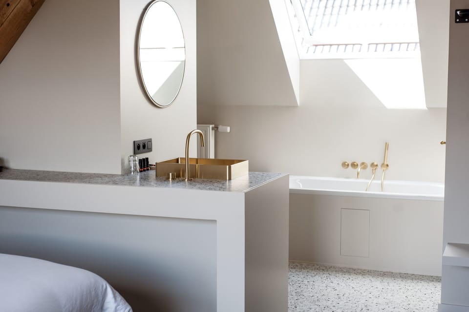 Honeymoon Double Room, Balcony, City View | Bathroom | Hair dryer, bathrobes, towels, soap