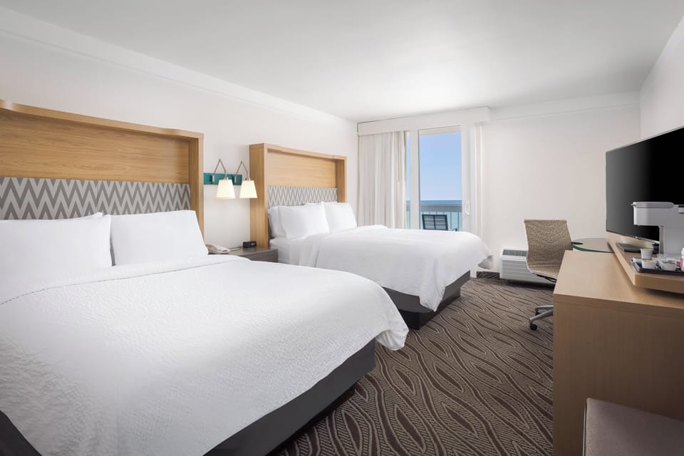 Room, 2 Queen Beds, Balcony, Oceanfront | In-room safe, desk, iron/ironing board, free internet