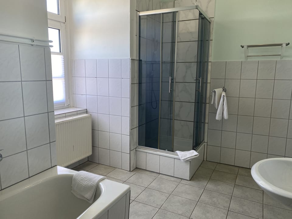 Deluxe Double or Twin Room | Bathroom | Hair dryer, bathrobes, towels, soap
