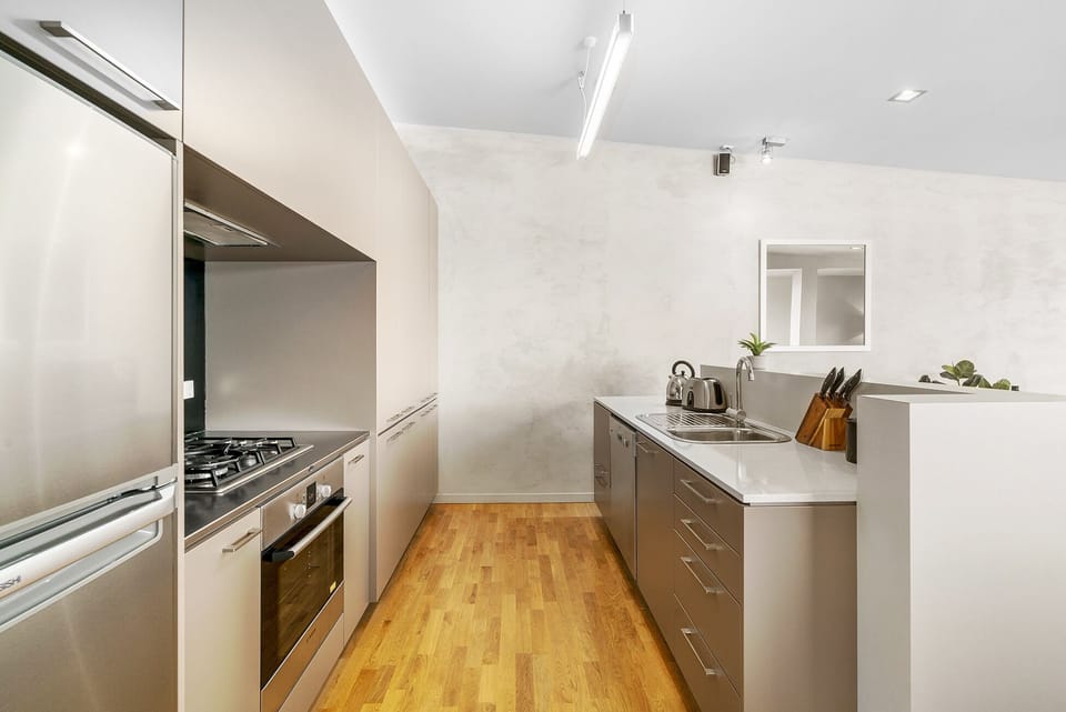 Apartment | Private kitchen | Full-size fridge, microwave, oven, stovetop