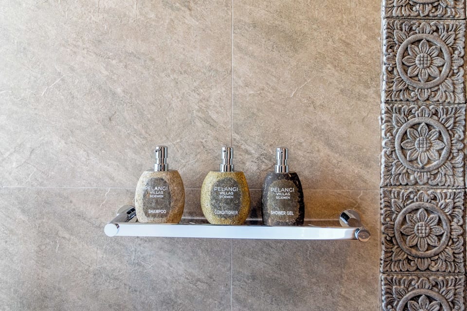 Villa with Private Pool | Bathroom amenities | Hair dryer, towels, soap, shampoo