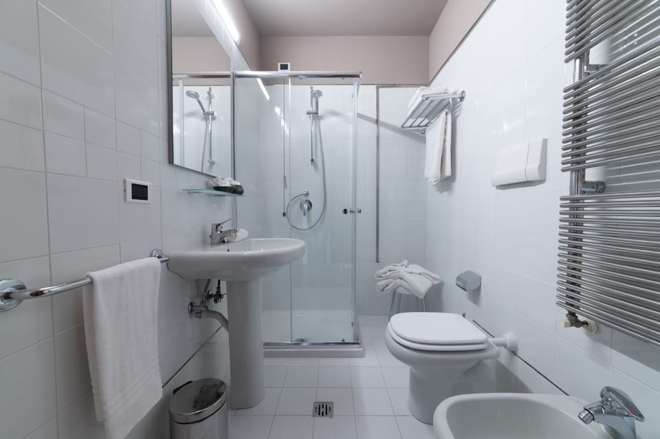 Free toiletries, hair dryer, bidet, towels