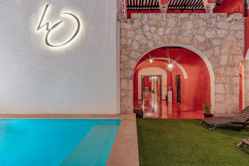 Outdoor pool, open 9:00 AM to 8:00 PM, sun loungers