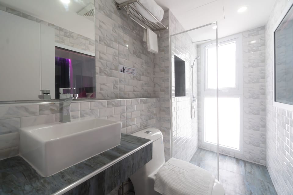 Standard Double Room | Bathroom | Shower, rainfall showerhead, free toiletries, hair dryer