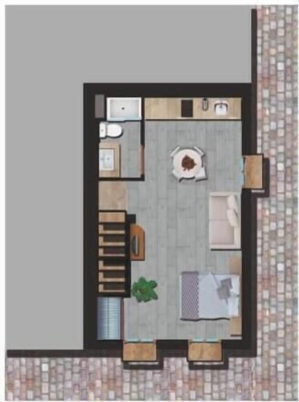 Deluxe Studio | Floor plan