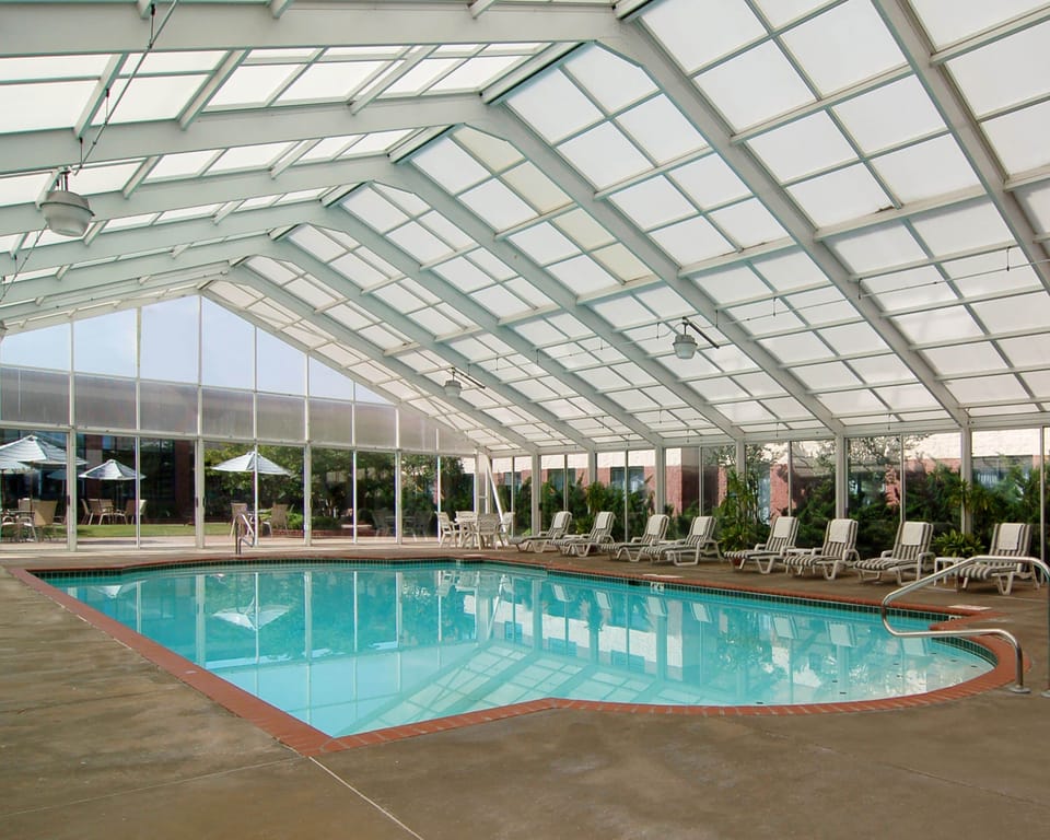Indoor pool, open noon to 8:00 PM, sun loungers