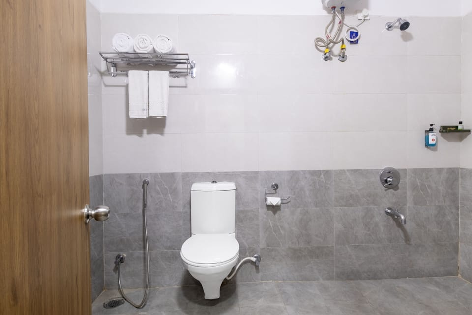 Shower, rainfall showerhead, hair dryer, bidet