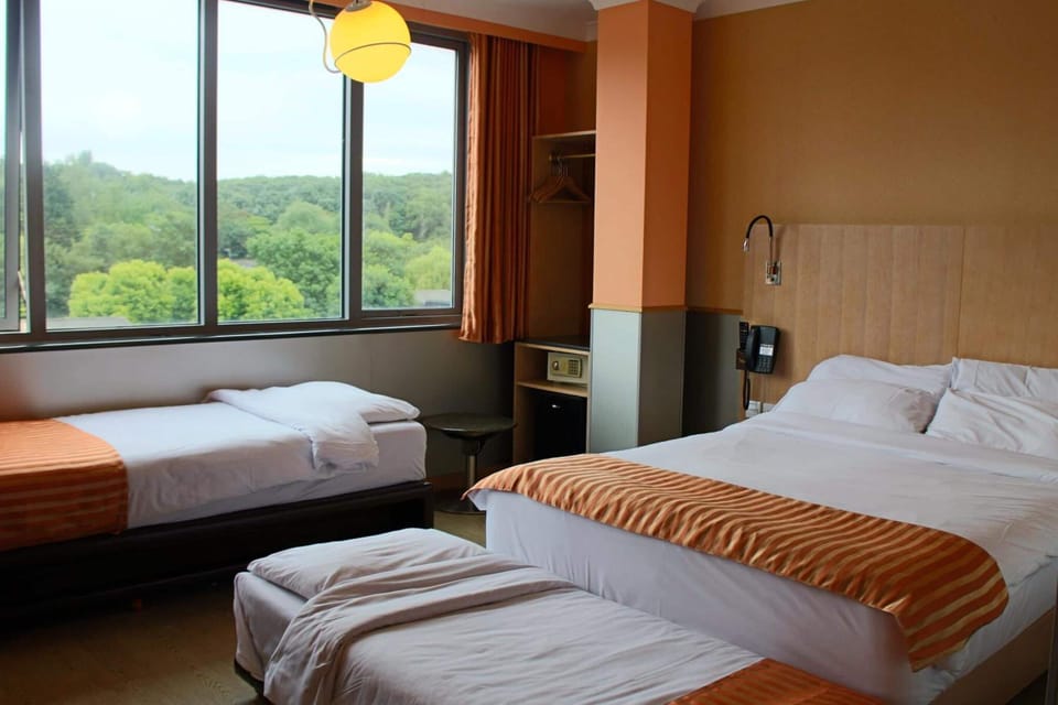 Memory foam beds, minibar, in-room safe, desk