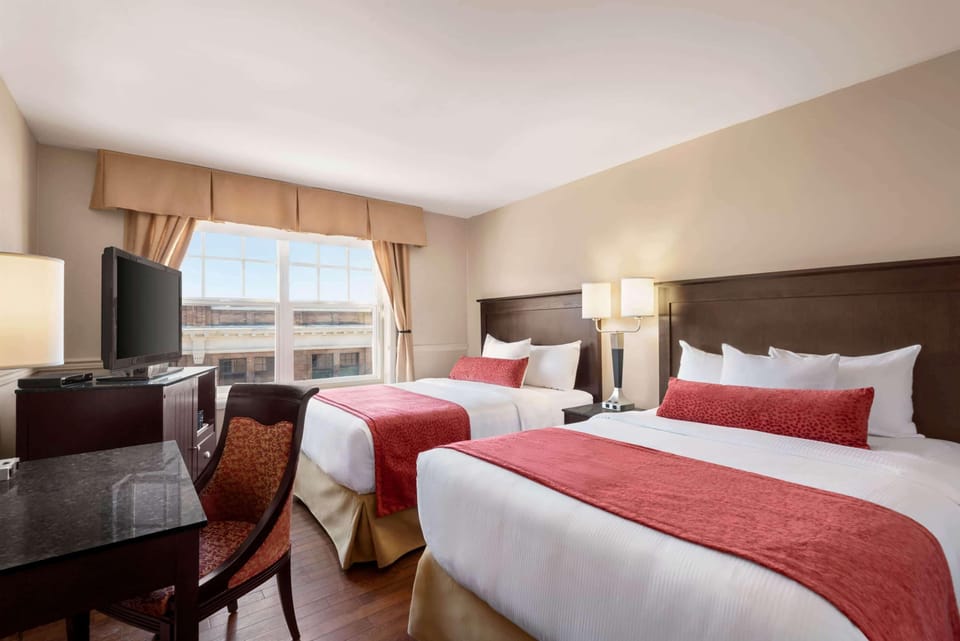 Premium bedding, pillowtop beds, in-room safe, desk