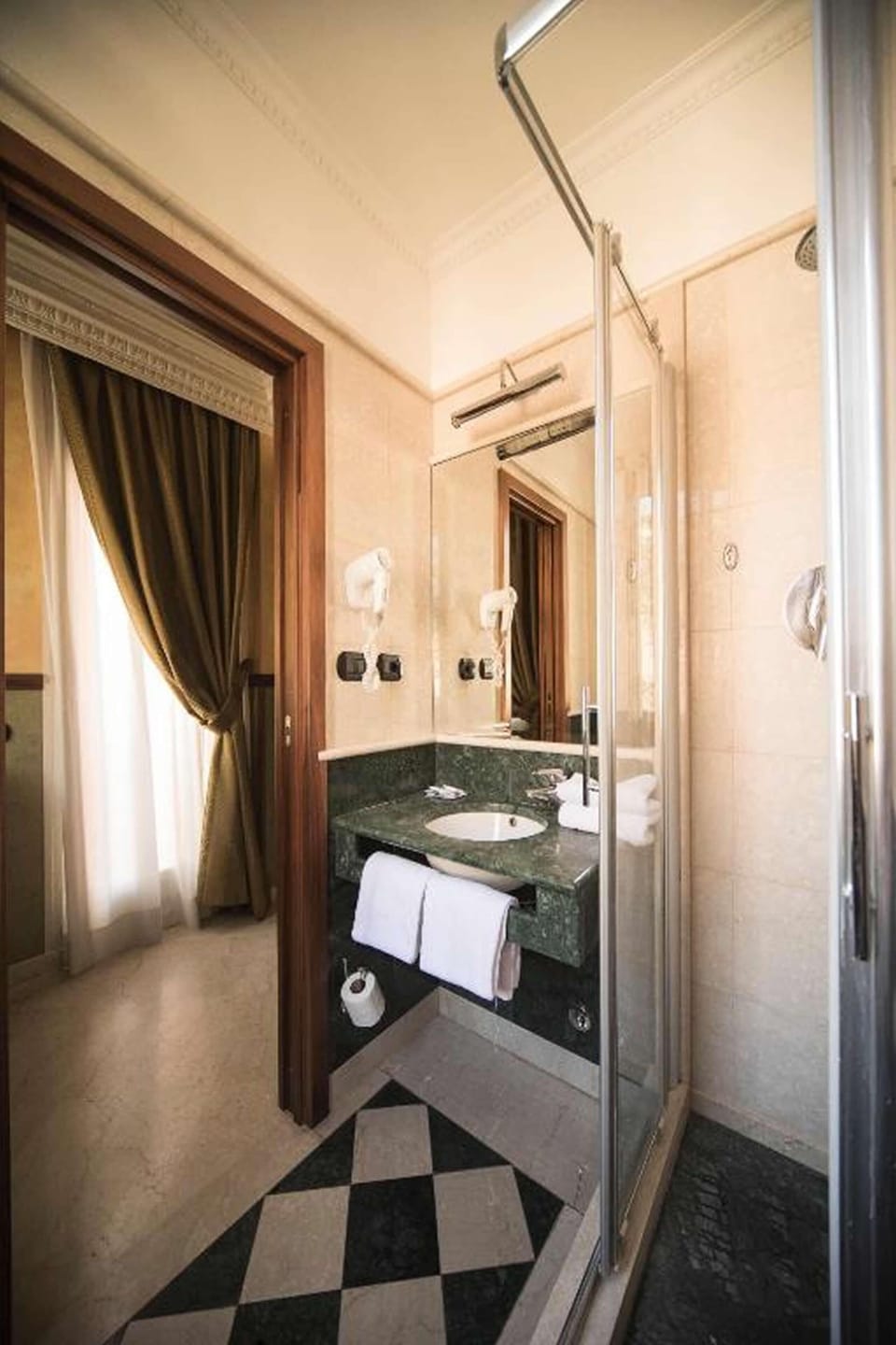 Free toiletries, hair dryer, bidet, towels